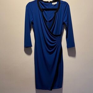Calvin Klein Royal Blue Dress with Black Trim